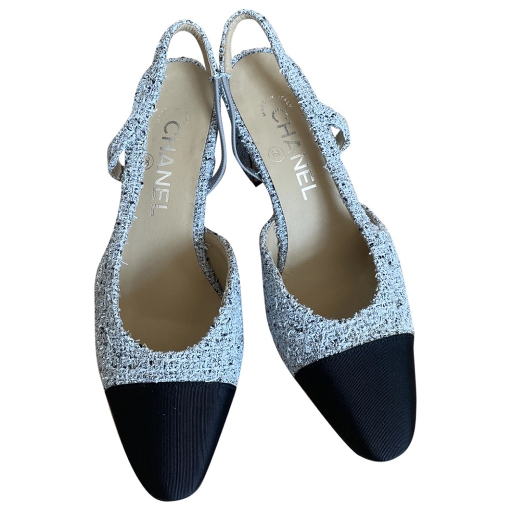 Chanel Slingback Tweed Heels